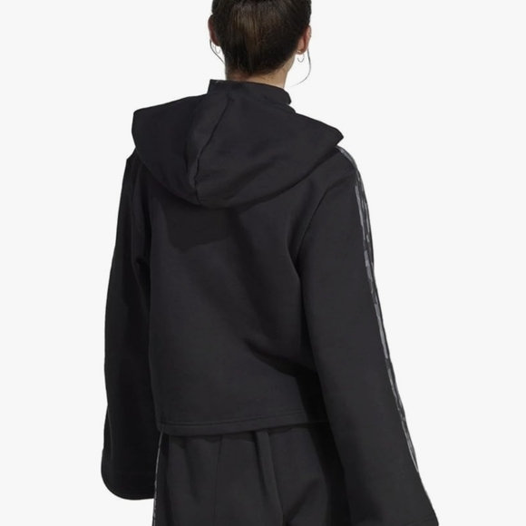 Adidas Multisport Allover Print Hoodie Womens Size Large Cropped 1/4 Zip - Picture 2 of 14